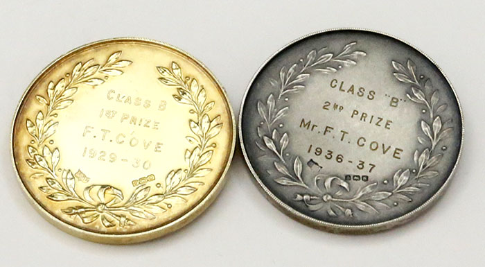 reverse of English silver cow medals